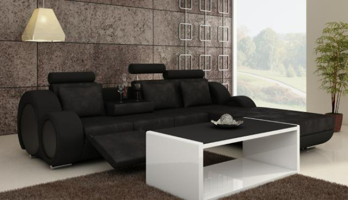 Narożnikowa kanapa Sofa Kanapa Podkładka Żywy krajobraz Skóra Narożnik Sofy Ustawić New Madrid II