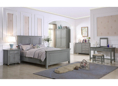 Sypialnia Szafki nocne 3 Sztuka Set Design Luksusowe łóżko Drewno Podwójne łóżko nowe Meble