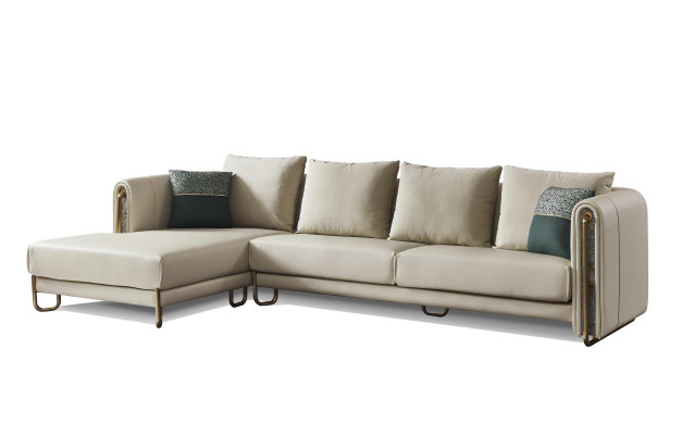 Sofa Kanapa Podkładka Ustawić Żywy krajobraz Design Narożnikowa kanapa Skóra L kształt
