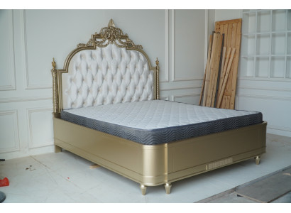 Chesterfield Drewno Podwójne łóżko Design Podkładka Łóżko Marriage Sypialnia 180x200