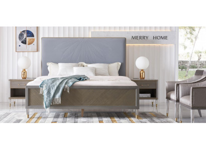 Skóra Łóżko Podwójne łóżko Szare 180x200 łóżko Podkładka Luxury Double