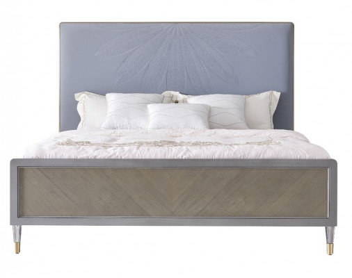 Skóra Łóżko Podwójne łóżko Szare 180x200 łóżko Podkładka Luxury Double