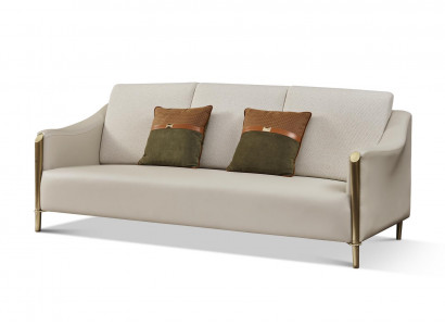 Sofa skórzana Włókienniczy Materiał 3 miejsce do siedzenia Couch Design Siedziba Podkładka Ustawić trzyosobową
