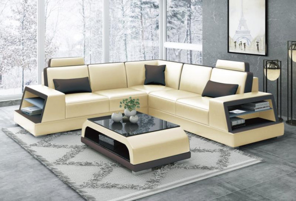 Narożnikowa kanapa L-shape G8045B Narożnik Sofa Podkładka Kanapa Siedziba Narożnik Skóra Ustawić Moderne