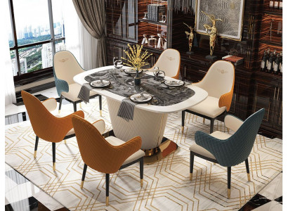 Design Stół obiadowy Skóra Kamień Tabela Nowoczesne stoły do ​​jadalni Meble 160x90 stoły