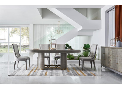jadalnia Tabela Designer Luxury Meble Drewno stoły 221x95cm Salon