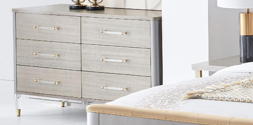 Nowoczesny Kredens z Drewna Kredens Komody Szafka do salonu z niskimi deskami