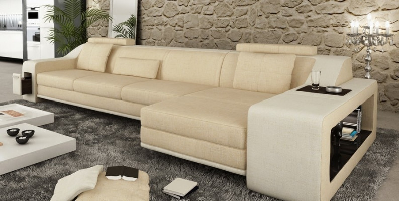 Design Narożnikowa kanapa Sofa Kanapa Podkładka Siedziba Narożnik Ustawić Sofy Skóra Włókienniczy Themar BW
