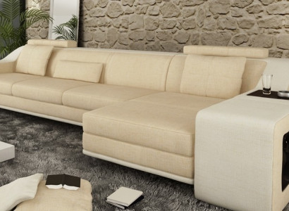 Design Narożnikowa kanapa Sofa Kanapa Podkładka Siedziba Narożnik Ustawić Sofy Skóra Włókienniczy Themar BW