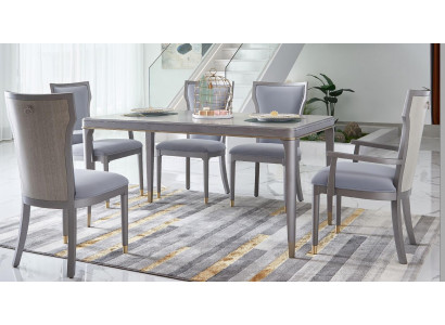 Luksusowe Meble Stół obiadowy Tabela jadalnia Salon Drewno Stal nierdzewna Design