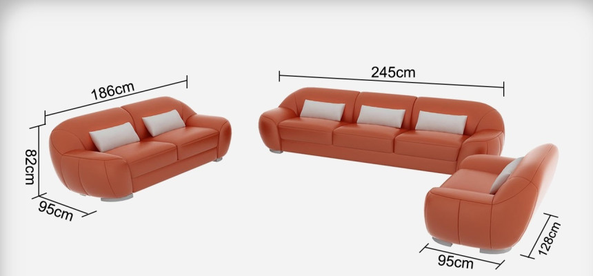 Skórzana Sofa Kanapa Zestaw sofowy Narożnikowa kanapa Narożnik Ustawić Design Decor Nowoczesna Sofa