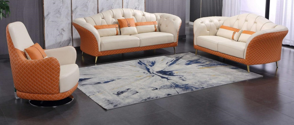 Designerska Sofa Obcios Sofa Podkładka Ustawić 6-częściowa. Zestaw Skóra stolik kawowy