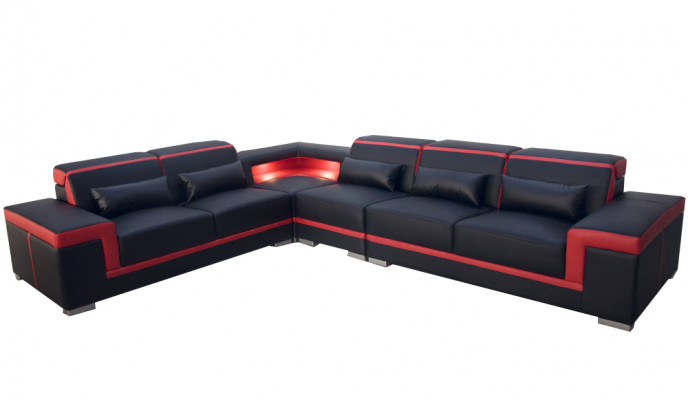 Kanapa XXL Narożnik Skórzana sofa Żywy krajobraz Ustaw Design Sofa nowoczesna LForm G8020B