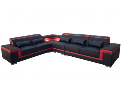 Kanapa XXL Narożnik Skórzana sofa Żywy krajobraz Ustaw Design Sofa nowoczesna LForm G8020B