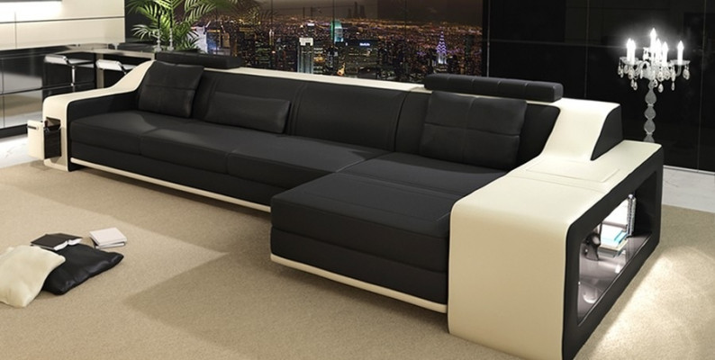 Design Narożnikowa kanapa Sofa z USB Podkładka Siedziba Narożnik Ustawić Sofy Skóra Włókienniczy LForm