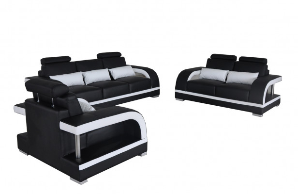 3+2+1 Ustaw Skóra Sofa Kanapa Sofy Sofy Żywy krajobraz Luksus