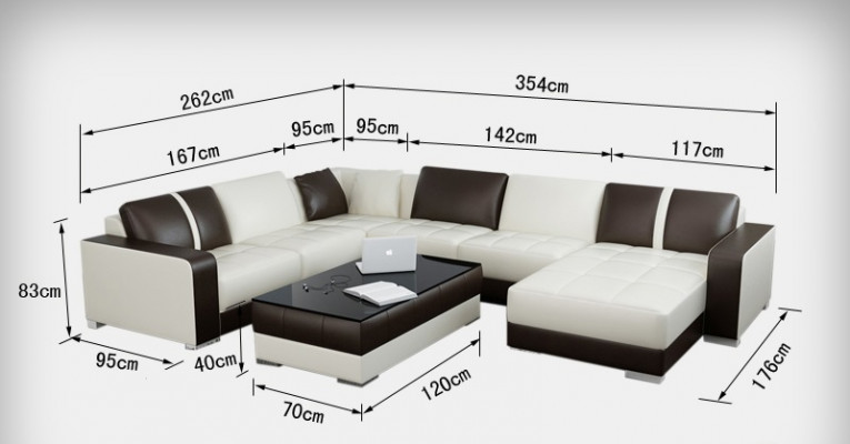 Skórzana sofa kanapa Żywy krajobraz Narożnik kanapa Narożnik Ustaw Design Nowoczesna Sofa z USB
