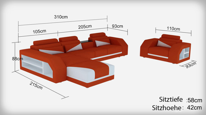 Skóra Narożnik Sofa Ustawić Sofy Kanapy Podkładka Żywy krajobraz Fotel Narożnik