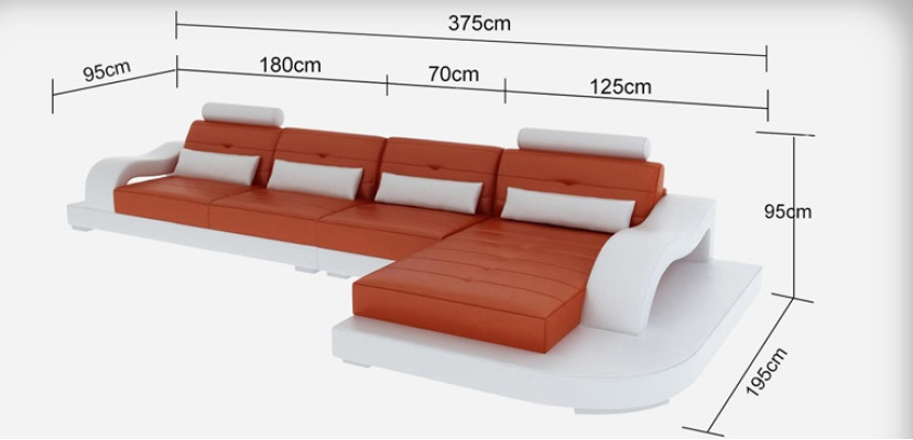 Odkryj Ty Comfort I Style Narożnikowa kanapa w kształcie litery L z wysokiej jakości materiału