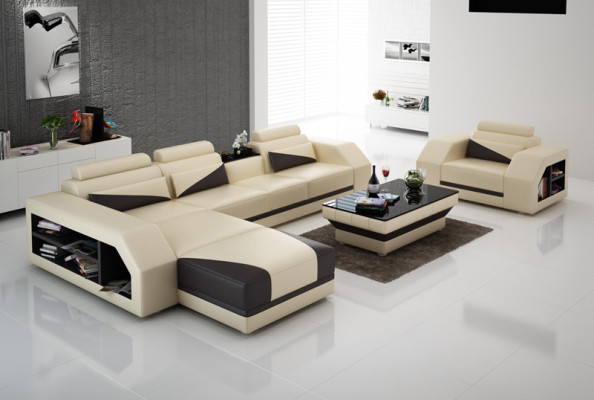 Skórzana Sofa Kanapa Żywy krajobraz Narożnikowa kanapa L Shape Design Nowoczesna Sofa Nowość G8018F