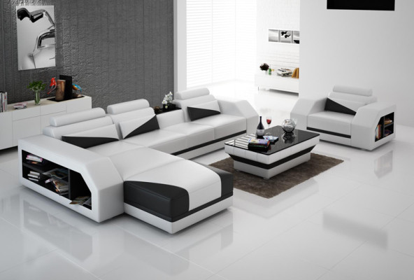 Skórzana Sofa Kanapa Żywy krajobraz Narożnikowa kanapa L Shape Design Nowoczesna Sofa Nowość G8018F
