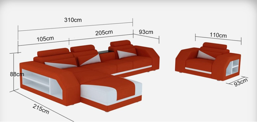 Skórzana Sofa Kanapa Żywy krajobraz Narożnikowa kanapa L Shape Design Nowoczesna Sofa Nowość G8018F