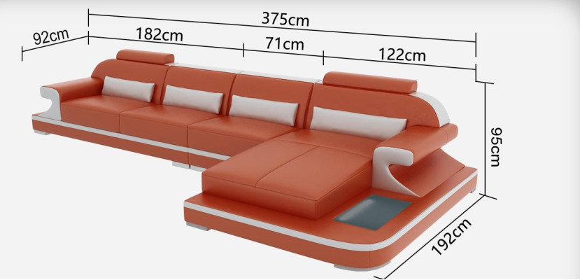 Skórzana sofa kanapa Żywy krajobraz Narożnik kanapa Narożnik Ustawić Design Modern Sofa G8021C