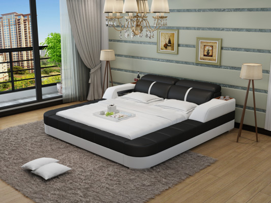 Luksusowa Skóra Łóżko Design Podkładka łóżka Double Modern Marriage 140/160/180 LB8823