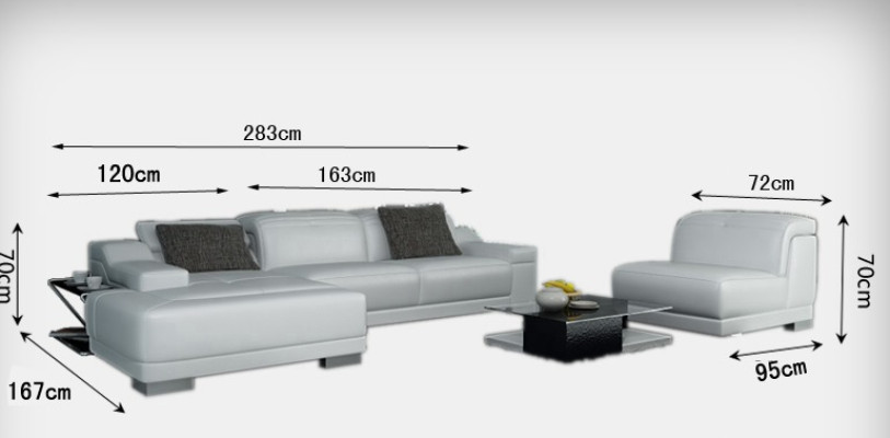 Skórzana sofa sofa kanapa Żywy krajobraz Narożnikowa kanapa Narożnik Ustaw Design + Fotel K5002D