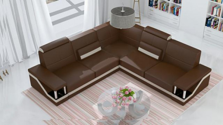 Sofa skórzana Narożnik Sofa Sofa Plakat Zestaw narożny Sofy Materiał Skóra Ustawić Nowy