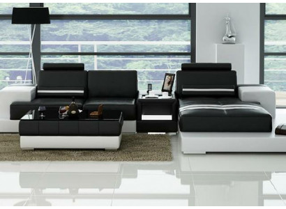 Skórzana sofa Narożnikowa kanapa Sofa Couch Design Siedziba Podkładka Ustawić Żywy krajobraz 2725B