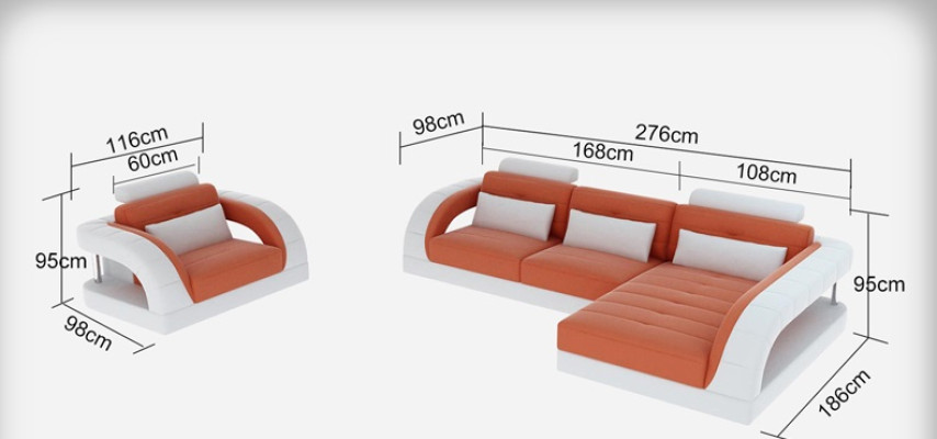 Skórzana sofa kanapa Żywy krajobraz Narożnikowa kanapa + Fotel Nowy Ustawić Design