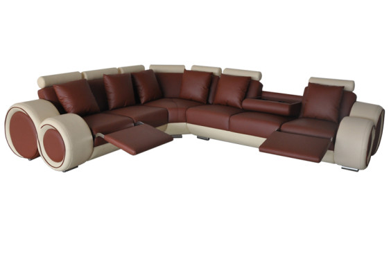 Skórzana sofa kanapa Żywy krajobraz Narożnik kanapa Narożnik Ustaw Design Modern Sofa A1163