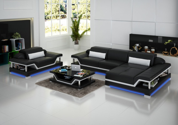 Design Skórzana Sofa Sofa Kanapa Podkładka Narożnik Żywy krajobraz Ustawić Sofy Nowy G8004F