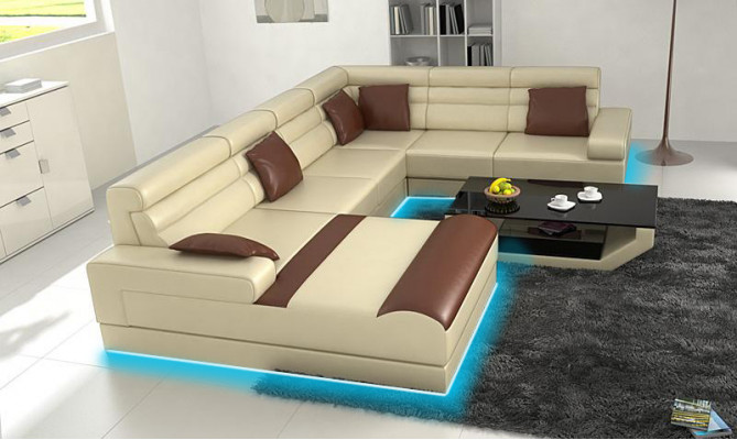 Narożnik kanapa z USB Żywy krajobraz XXL Big Couch Podkładka Ustawić Narożnik Couches UForm