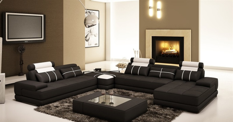 Narożnikowa kanapa Sofa z USB Żywy krajobraz Skórzana sofa XXL Designerskie sofy Wolfhagen Grey