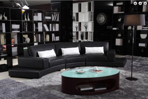Skórzana sofa z USB Żywy krajobraz Narożnikowa kanapa Narożnik Ustaw Design Modern Sofa A1130