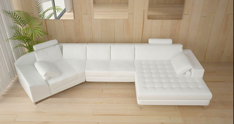 Skórzana sofa z USB Żywy krajobraz Narożnikowa kanapa Narożnik Ustaw Design Modern Sofa A1116