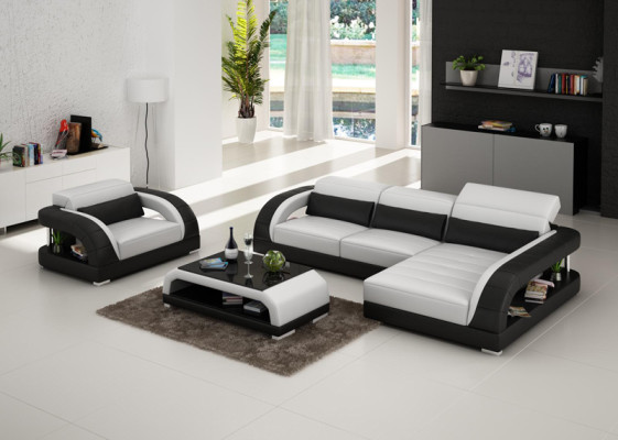 Sofa skórzana Kanapa Żywy krajobraz Narożnikowa kanapa Fotel Zestaw Ustaw Design Sofa USB Nowość