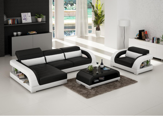 Sofa skórzana Kanapa Żywy krajobraz Narożnikowa kanapa Fotel Zestaw Ustaw Design Sofa USB Nowość