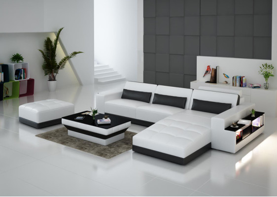 Skórzana sofa kanapa Żywy krajobraz Narożnik kanapa Narożnik Ustaw Design Modern Sofa G8019E