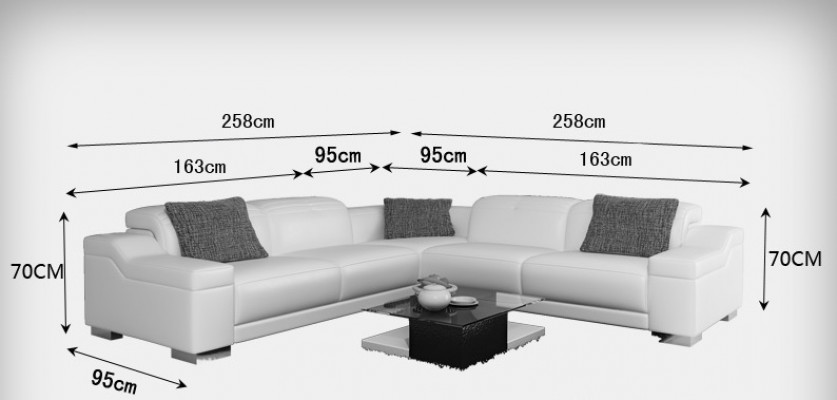 Skórzana sofa sofa kanapa Żywy krajobraz Narożnikowa kanapa Nowoczesny Narożnik Ustawić Design