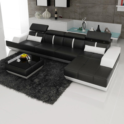 Skórzana sofa kanapa w kształcie litery L Żywy krajobraz Narożnikowa kanapa Ustaw Design Modern Sofa K5015B