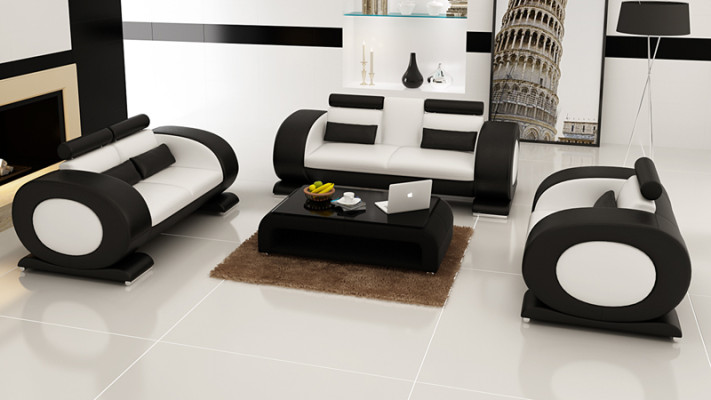 Skórzana sofa kanapa Żywy krajobraz 3+2+1 miejsce do siedzenia Ustawić Design Modern