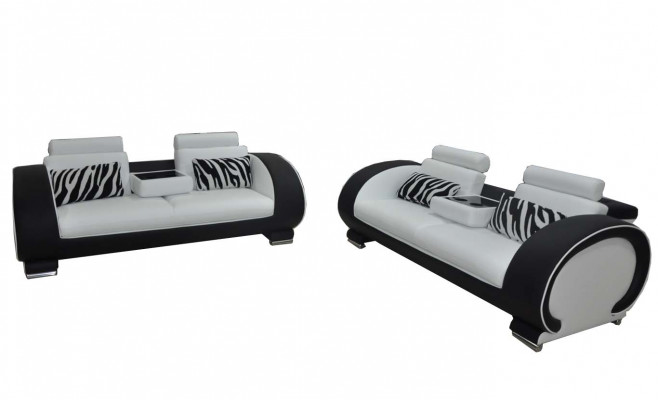Sofa Kanapa Siedziba Podkładka Komplet Ustawić 3+3 Sofy Designerskie Kanapy Skóra