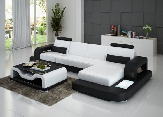 Skórzana sofa kanapa Żywy krajobraz Narożnik kanapa Narożnik Ustaw Design Modern Sofa G8007C