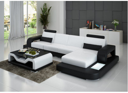 Skórzana sofa kanapa Żywy krajobraz Narożnik kanapa Narożnik Ustaw Design Modern Sofa G8007C