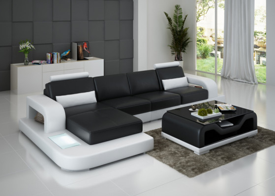 Skórzana sofa kanapa Żywy krajobraz Narożnik kanapa Narożnik Ustaw Design Modern Sofa G8007C