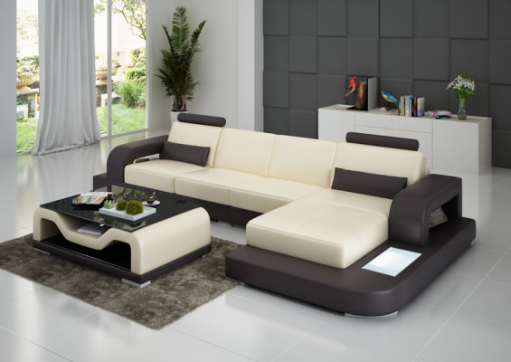 Skórzana sofa kanapa Żywy krajobraz Narożnik kanapa Narożnik Ustaw Design Modern Sofa G8007C