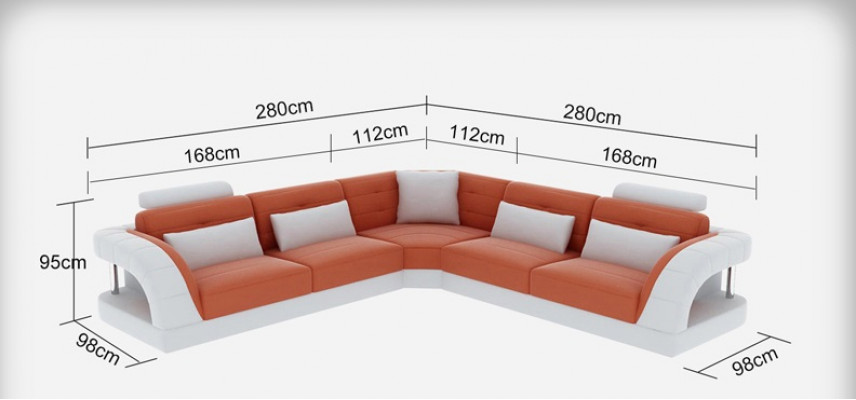 Sofa skórzana Sofa Sofa Żywy krajobraz Modern Narożnik Narożnikowa kanapa Design Ustawić